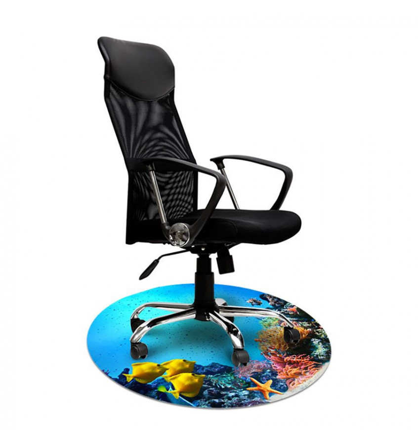 Elastyczna mata pod krzesło na kółkach z grafiką 026 - okrągła 100cm gr. 22mm