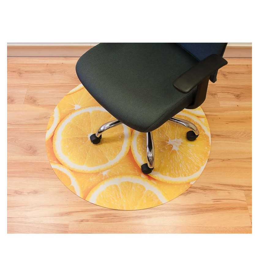 Elastyczna mata ochronna okrągła 100cm pod krzesło gr. 22mm wzór 025 - POMARAŃCZA 