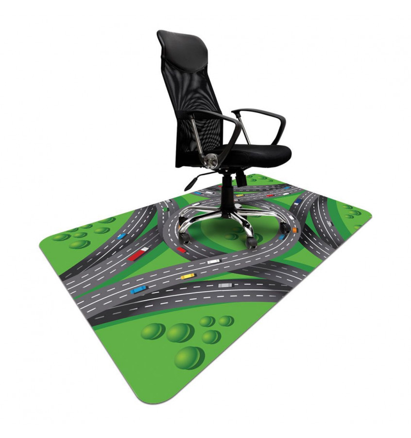 Elastyczna mata do pokoju dziecka pod krzesło 120x180cm - gr. 22mm wzór 022 - AUTOSTRADA 2