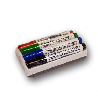 Markery suchościeralne GRANIT 4 szt i gąbka - komplet do planerów i tablic