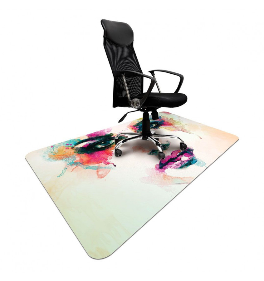 Elastyczne maty pod krzesło na kółkach 120x180cm gr. 22mm ze wzorem 020 - AKWARELOWA TWARZ
