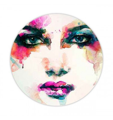 Okrągła elastyczna mata pod krzesło 100cm gr. 22mm wzór 020 - TWARZ  