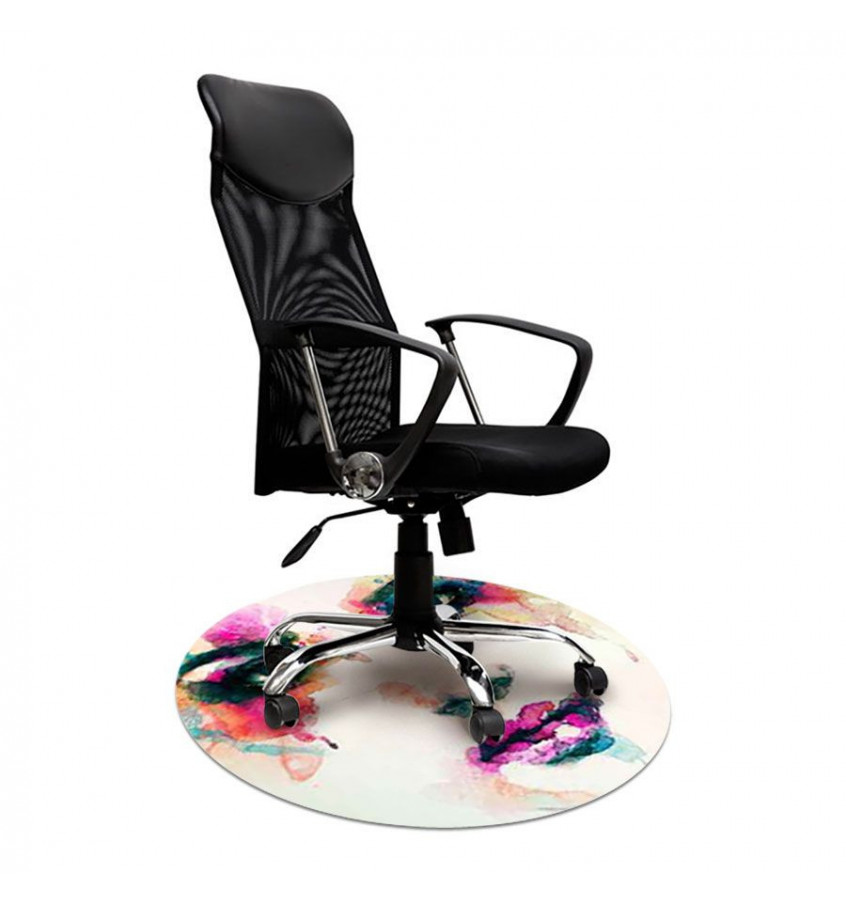 Okrągła elastyczna mata pod krzesło 100cm gr. 22mm wzór 020 - TWARZ  