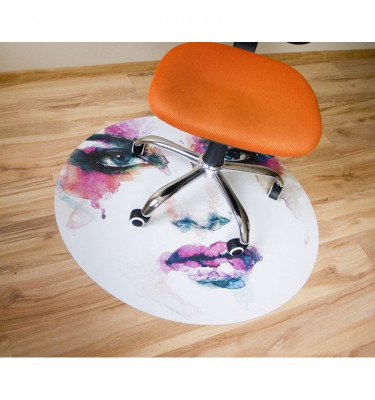 Okrągła elastyczna mata pod krzesło 100cm gr. 22mm wzór 020 - TWARZ  