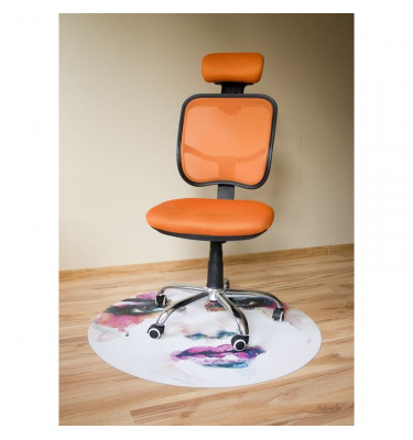 Okrągła elastyczna mata pod krzesło 100cm gr. 22mm wzór 020 - TWARZ  