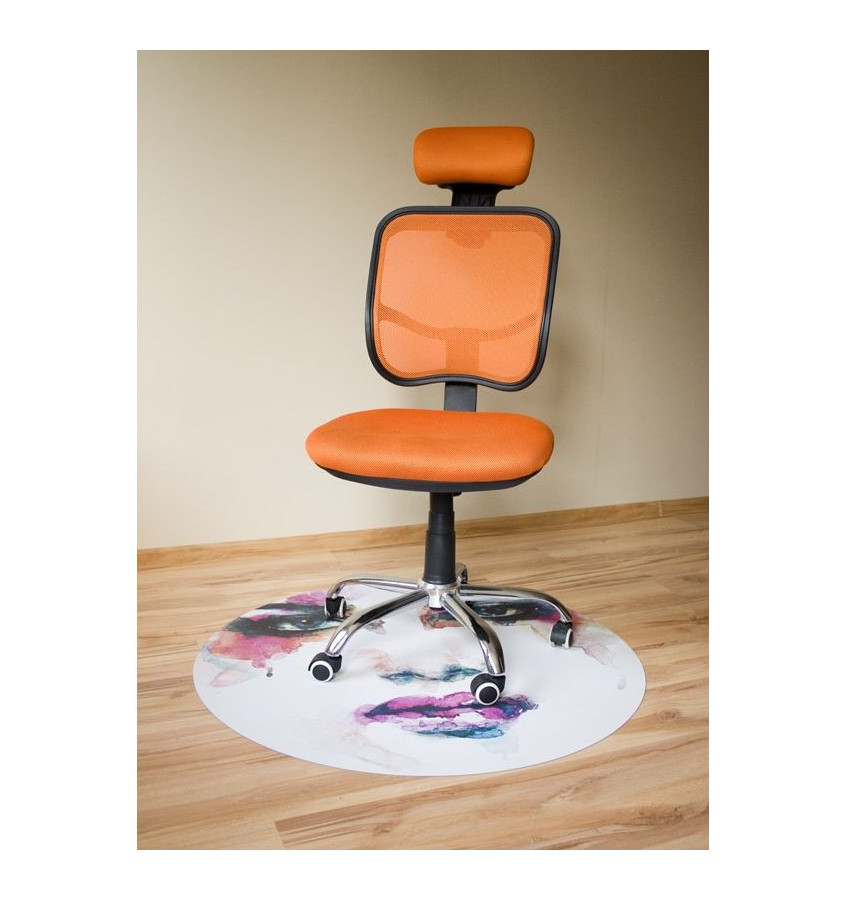 Okrągła elastyczna mata pod krzesło 100cm gr. 22mm wzór 020 - TWARZ  