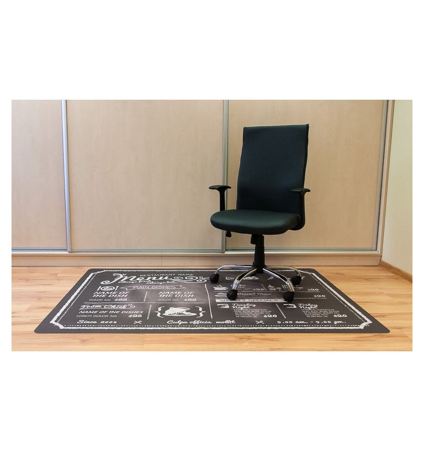 Elastyczna podkładka na podłogę pod krzesło 120x180cm gr. 22mm nadruk 015 - MENU
