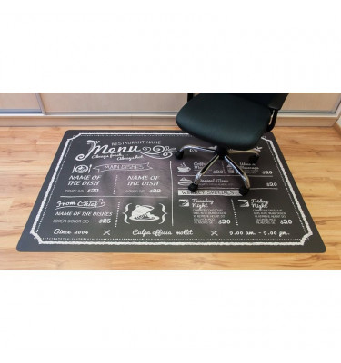Elastyczna podkładka na podłogę pod krzesło 120x180cm gr. 22mm nadruk 015 - MENU