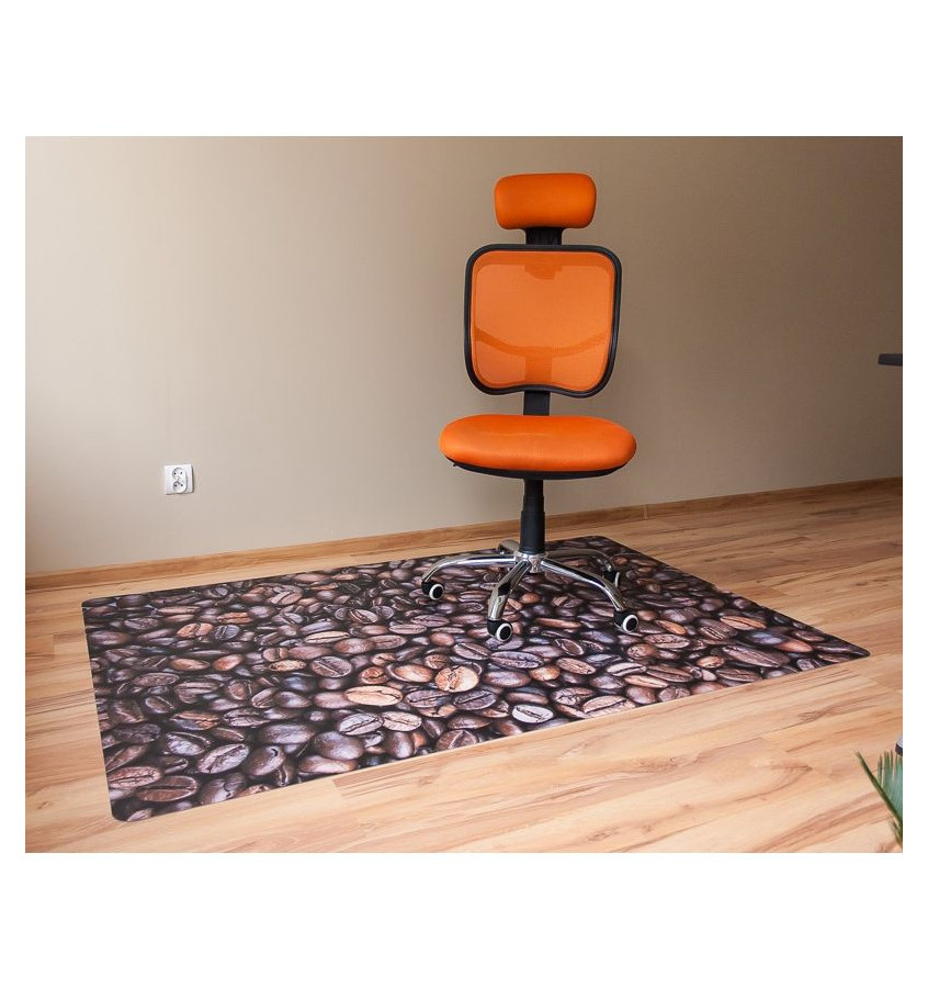 Elastyczna mata podłogowa pod krzesło 120x180cm - gr. 22mm ze wzorem 009 - KAWA