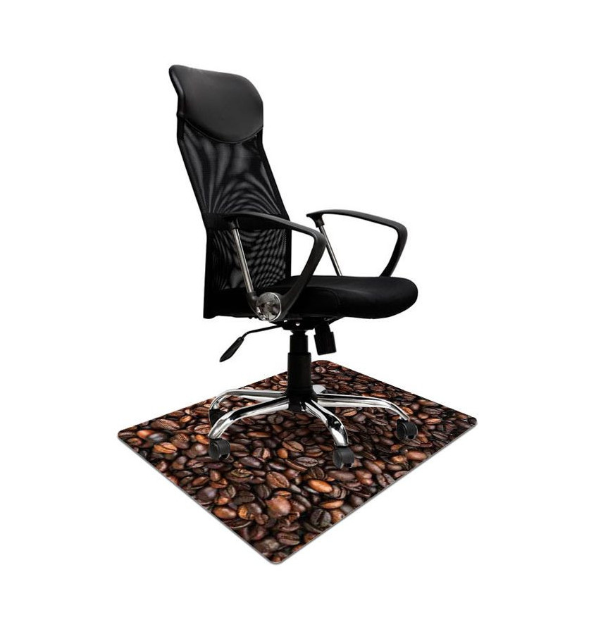 Elastyczna mata ochronna pod krzesło 80x120cm gr. 22mm ze wzorem  009 - KAWA