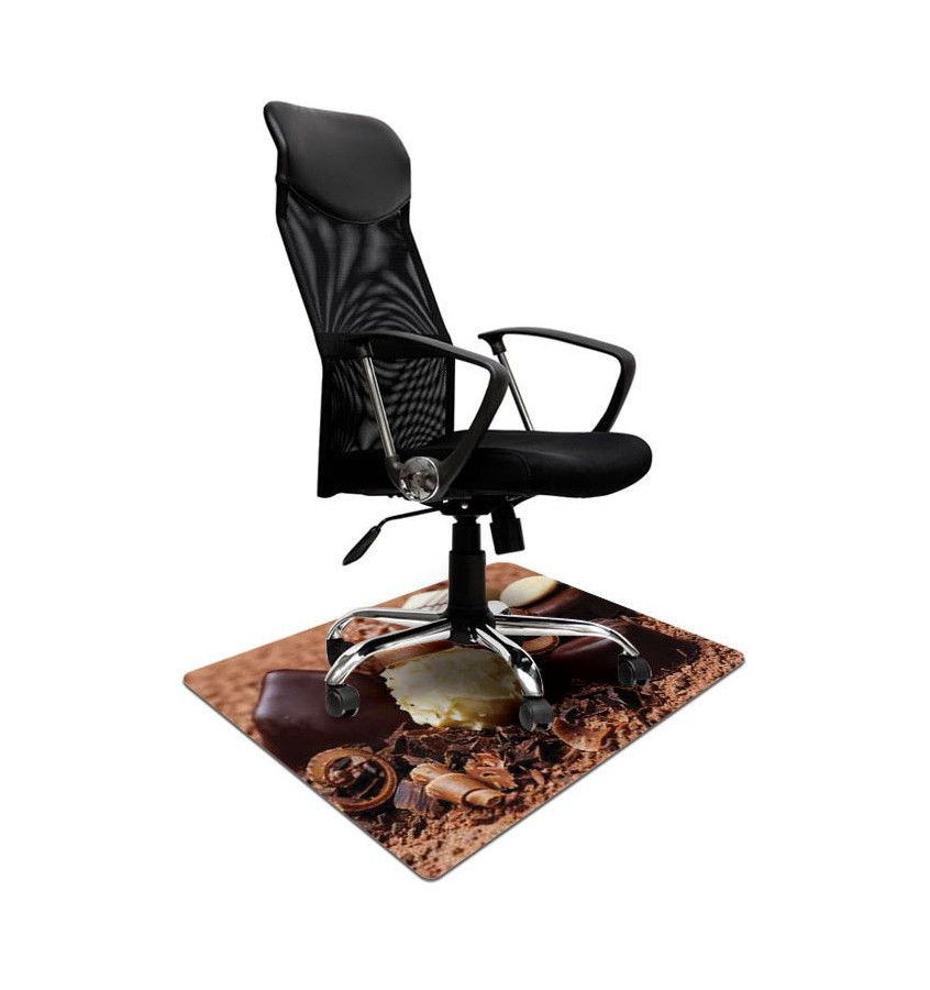Elastyczna mata pod krzesło 80x120cm gr. 22 mm ze wzorem 004 - CZEKOLADA