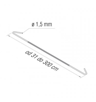 Sprężynka 31cm rozciągana do 300cm do mocowania wiszących osłon ochronnych