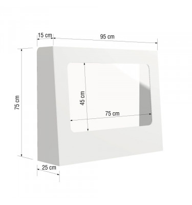 Stojąca osłona na biurko nauczyciela na ławkę ucznia 95x75cm z taśmą mocującą kolor biały