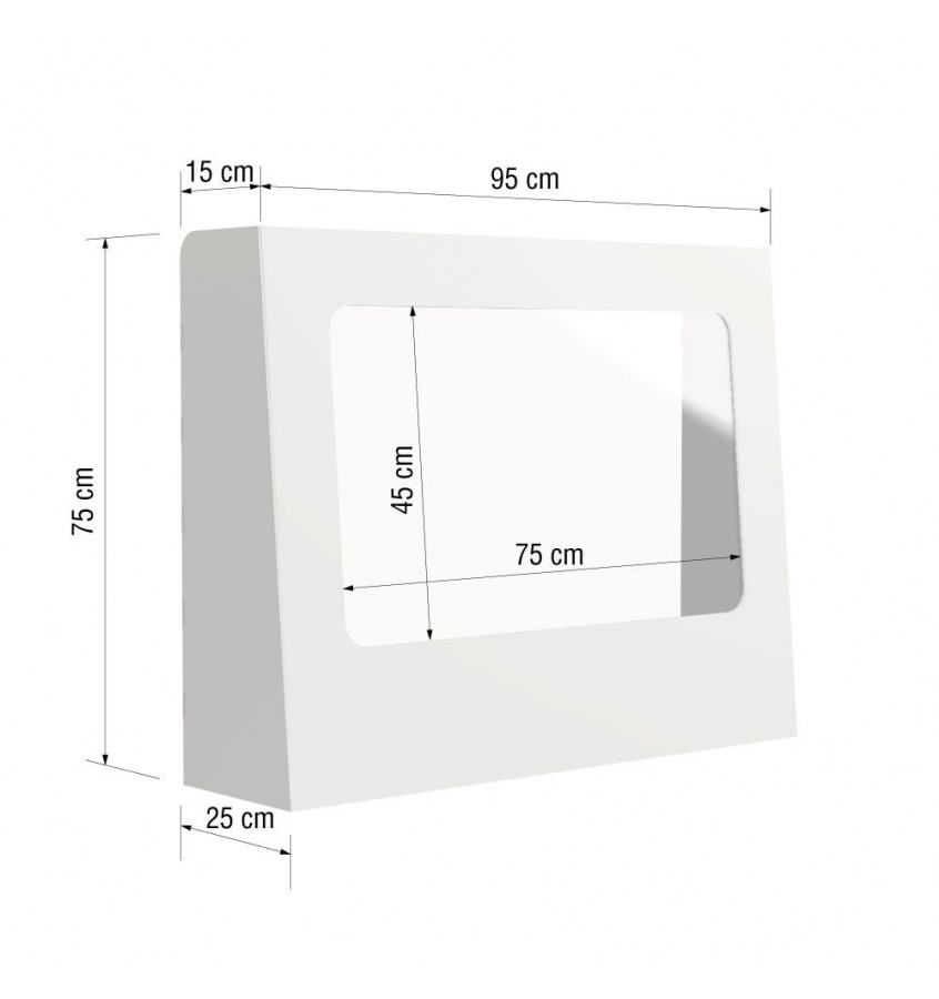 Stojąca osłona na biurko nauczyciela na ławkę ucznia 95x75cm z taśmą mocującą kolor biały
