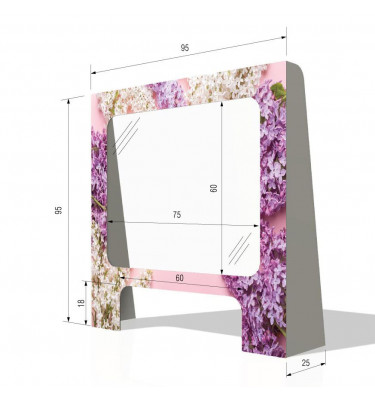 Stojąca osłona ochronna np do salonu manicure  95x95cm z taśmą mocującą wzór BZY