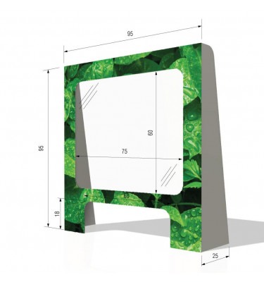 Stojąca osłona ochronna na ladę lub biurko 95x95cm przyklejana wzór LIŚCIE