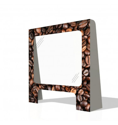 Stojąca osłona ochronna na ladę na biurko 95x95cm z taśmą mocującą wzór KAWA