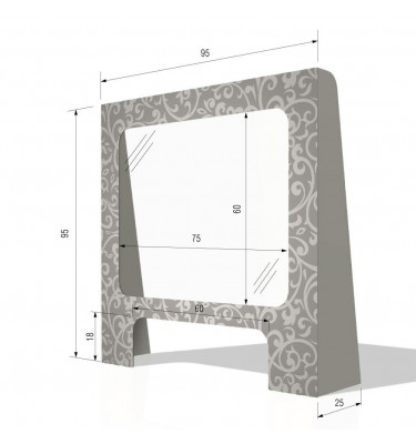 Stojąca osłona ochronna nad ladę lub biurko 95x95cm z taśmą mocującą wzór ESY-FLORESY