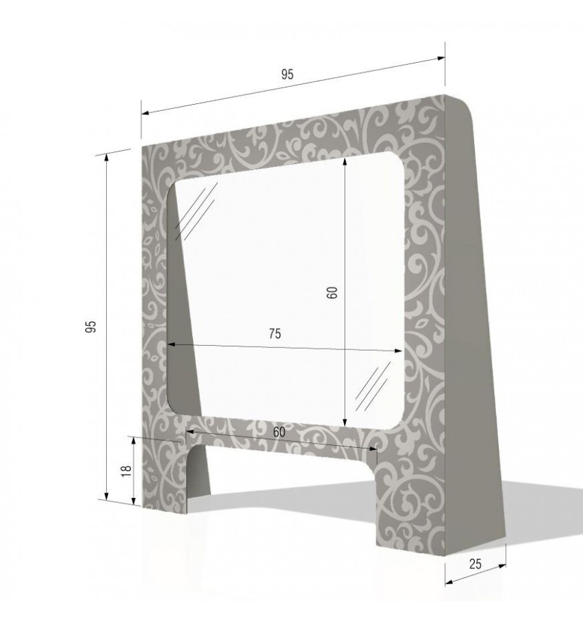 Stojąca osłona ochronna nad ladę lub biurko 95x95cm z taśmą mocującą wzór ESY-FLORESY
