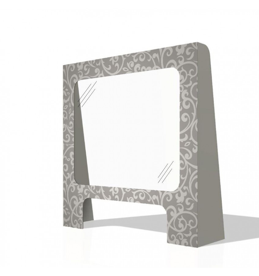 Stojąca osłona ochronna nad ladę lub biurko 95x95cm z taśmą mocującą wzór ESY-FLORESY