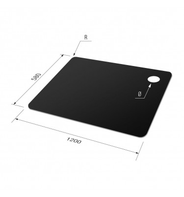 Czarna mata podkładka na zamówienie dowolny kształt