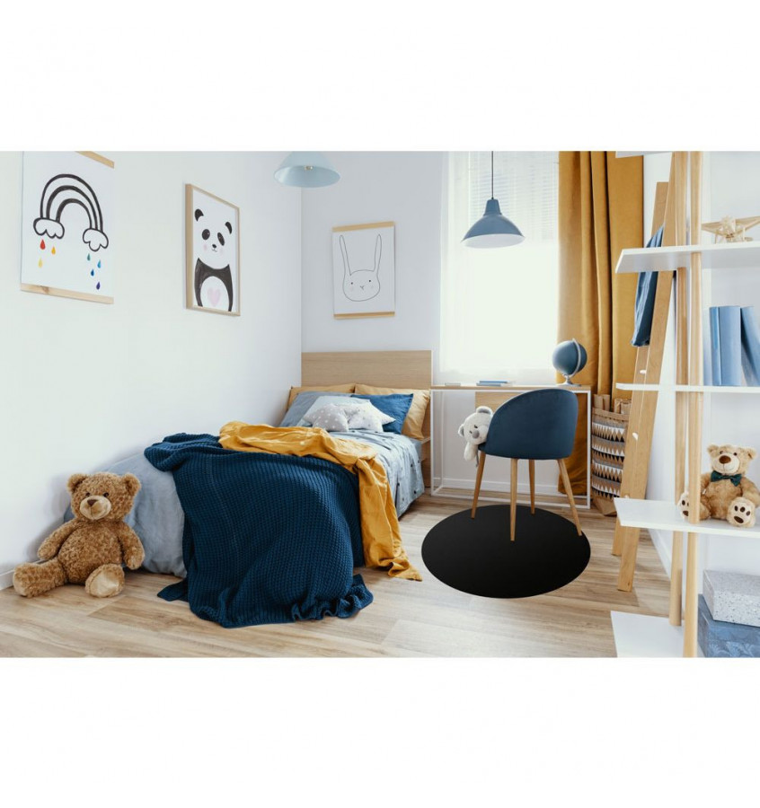 Naklejana mata ochronna podkładka pod krzesło okrągła 100cm - CZARNA