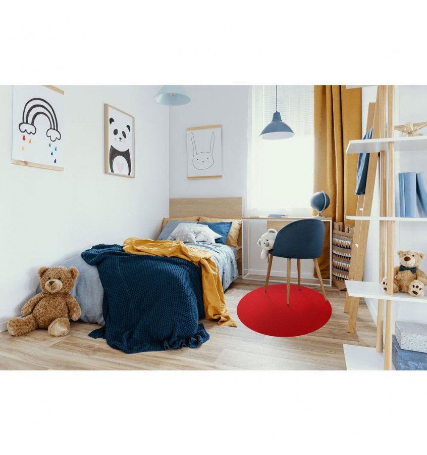 Przyklejana podkładka 100cm mata ochronna okrągła - CZERWONA