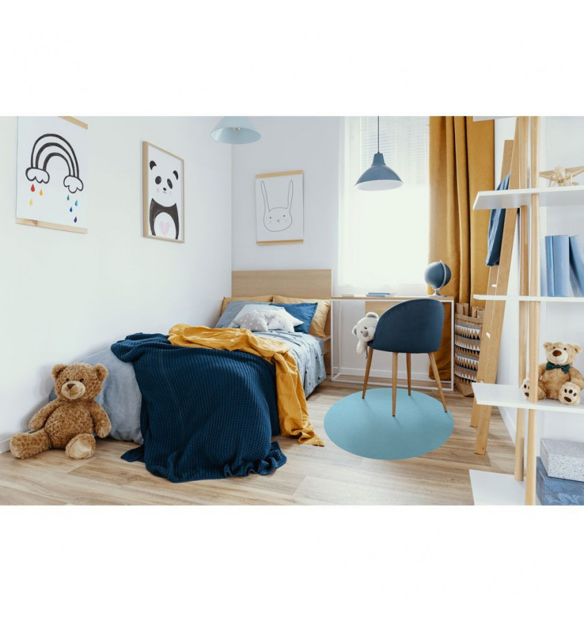 Naklejana mata 100cm okrągła 100cm - Niebieska