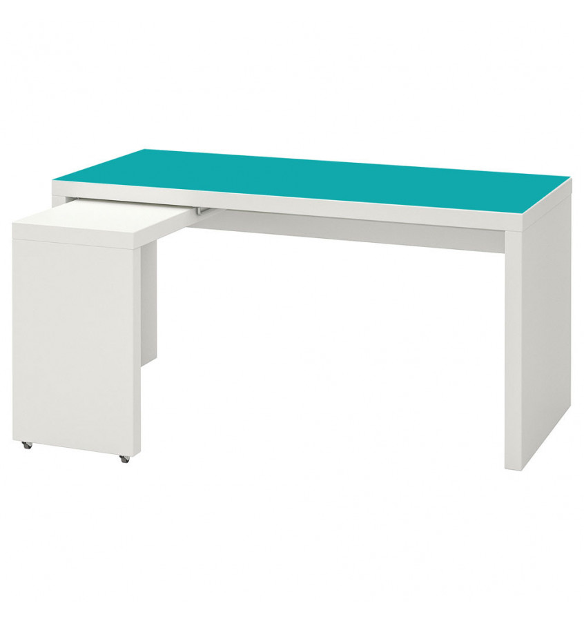 Mata 151x65cm na biurko MALM z IKEA - TURKUSOWA podkładka ochronna