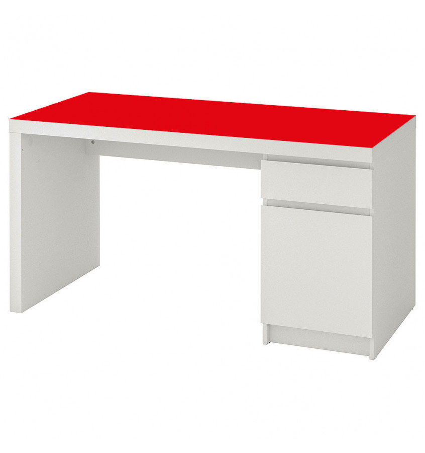 Mata na biurko MALM z IKEA 140x65cm ochronna podkładka  - CZERWONA