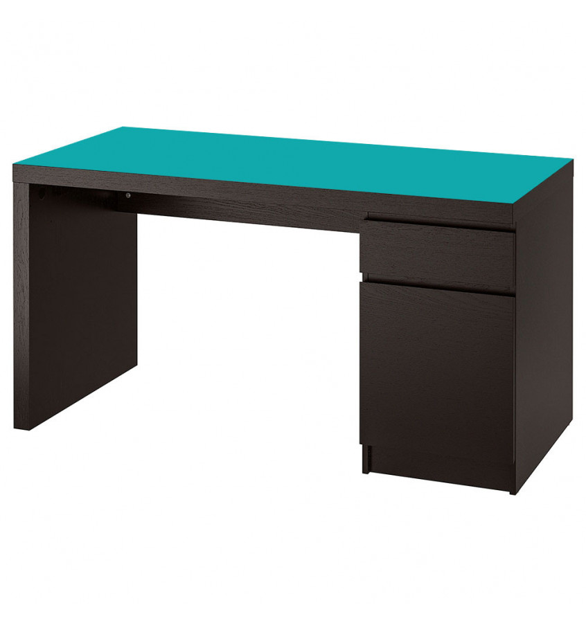 Mata 140x65cm na biurko MALM z IKEA - TURKUSOWA podkładka ochronna 