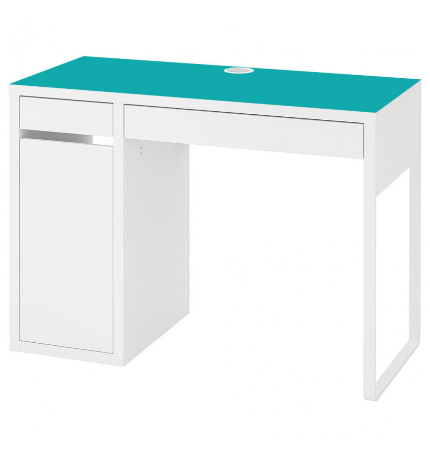 Mata 105x50cm na biurko MICKE z IKEA - TURKUSOWA podkładka ochronna 