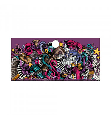 Podkładka na biurko MICKE z IKEA 105x50cm mata ochronna - MUZYCZNE GRAFFITI fiolet