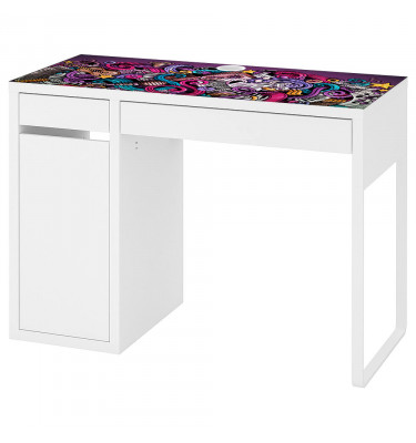 Podkładka na biurko MICKE z IKEA 105x50cm mata ochronna - MUZYCZNE GRAFFITI fiolet