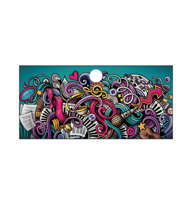 Podkładka na biurko MICKE z IKEA 105x50cm mata ochronna - MUZYCZNE GRAFFITI turkus