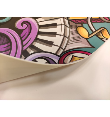 Podkładka na biurko MICKE z IKEA 105x50cm mata ochronna - MUZYCZNE GRAFFITI turkus