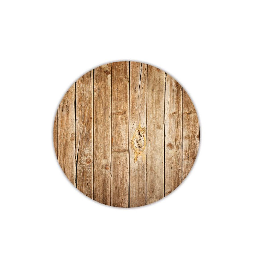 Mata ochronna podłogowa z grafiką DESKI 001 - okrągła średnica 100cm gr. 13mm