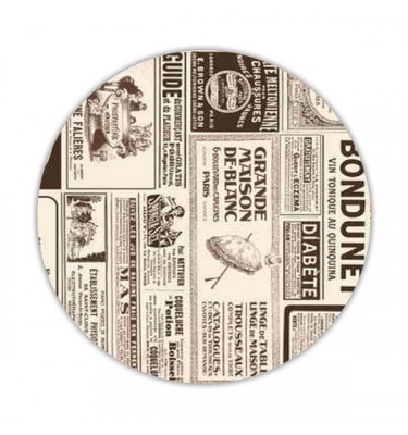 Mata ochronna podłogowa z grafiką STRONA GAZETY 002 - okrągła średnica 100cm gr. 13mm