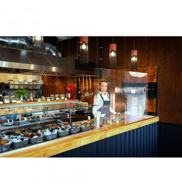 Wielka przezroczysta osłona ochronna nad biurko ladę 140x100 cm