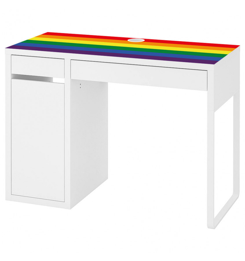 Podkładka 105x50cm mata ochronna na biurko MICKE z IKEA - TĘCZOWA