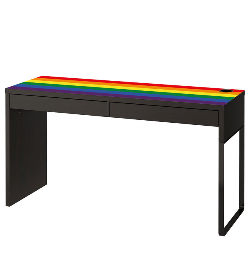 Podkładka 142x50cm na biurko MICKE z IKEA  - TĘCZOWA