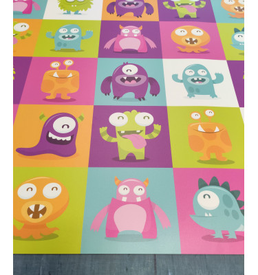 Elastyczna mata dla dzieci 70x100cm gr. 22mm z grafiką 044 - STWORKI