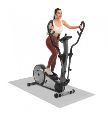 Mata pod sprzęt fitness 95x180cm gr. 22mm - SZARA z napisem