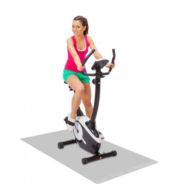 Mata pod sprzęt fitness 95x180cm gr. 22mm - SZARA z napisem