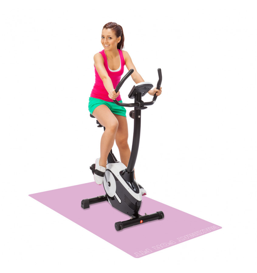 Mata pod sprzęt fitness 95x180cm gr. 22mm - RÓŻOWA z napisem