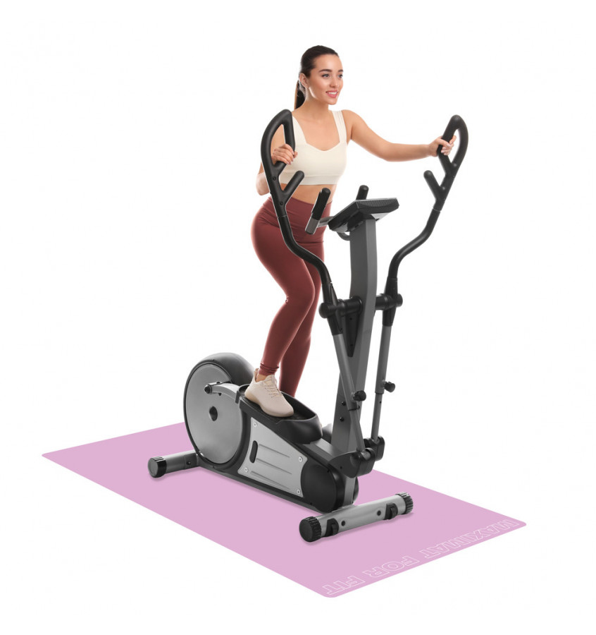 Mata pod sprzęt fitness 95x180cm gr. 22mm - RÓŻOWA z napisem