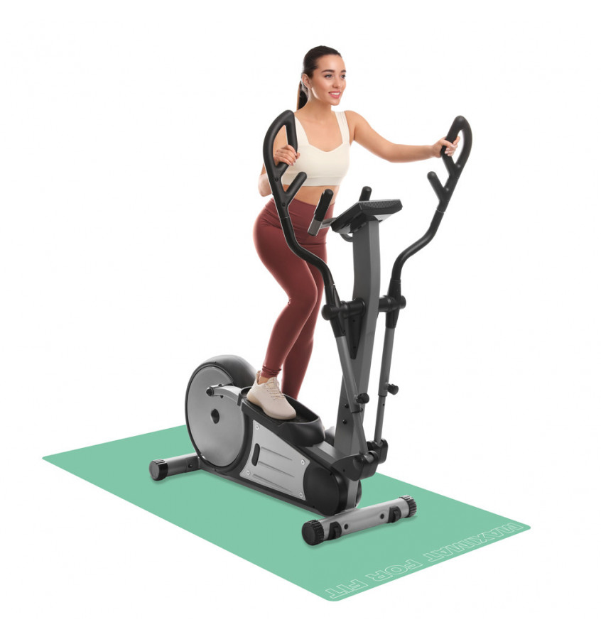 Mata pod sprzęt fitness 95x180cm gr. 22mm - MIĘTOWY kolor z napisem