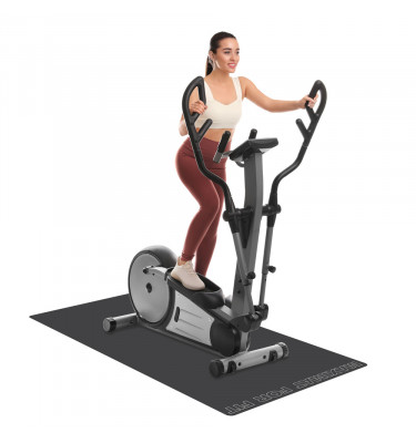 Mata sportowa pod sprzęt stacjonarny 95x180cm gr. 22mm - kolor GRAFITOWY z napisem