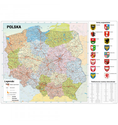 Podkładka na biurko 70x50 cm MAPA POLSKI dydaktyczny podkład 