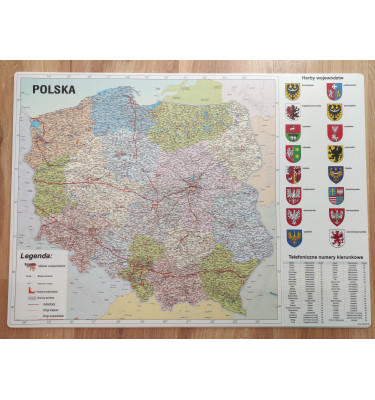 Podkładka na biurko 70x50 cm MAPA POLSKI dydaktyczny podkład 